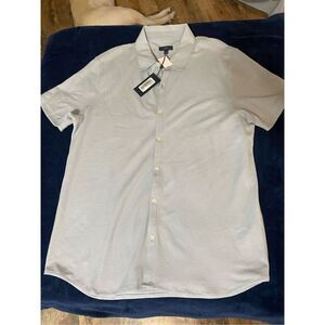 ZACHARY PRELL SHORT SLEEVE BUTTON DOWN SHIRT Mens Large Light Blue